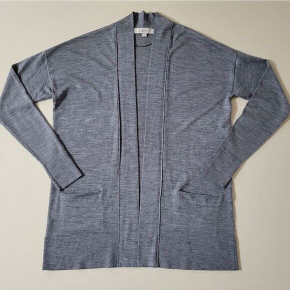 Ann Taylor LOFT Gray Open Cardigan Sweater - Picture 2 of 13